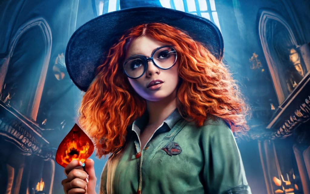 wanna585's tweet image. I&apos;m a fan of Dead by Daylight, And Mikala Reed is a cute Redhead Witch, I did a ai screenshot of her possible before she was taken by the entity #Deadbydaylight  #ideogramai