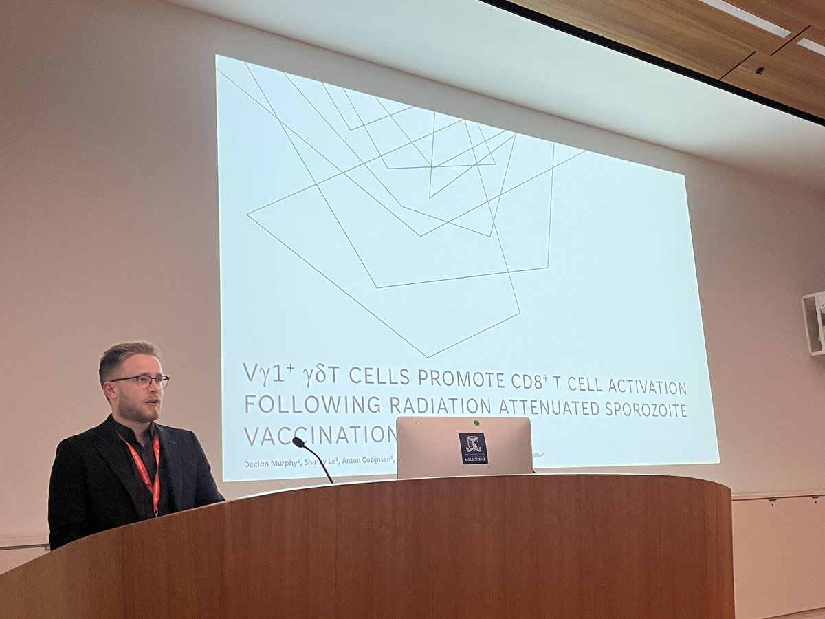 Declan Murphy is up next with a presentation on Vg1 gd T Cells regulate early CD8 T cell activation in response to Radiation Attenuated Sporozoite Vaccination.

#MIM2023
#malariamelb23