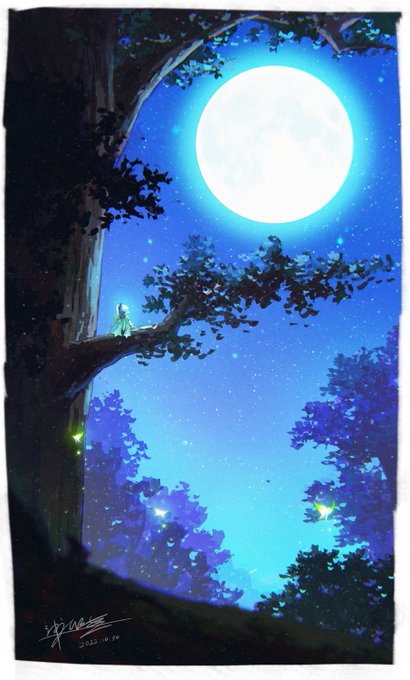 「night sky tree」 illustration images(Latest)｜5pages