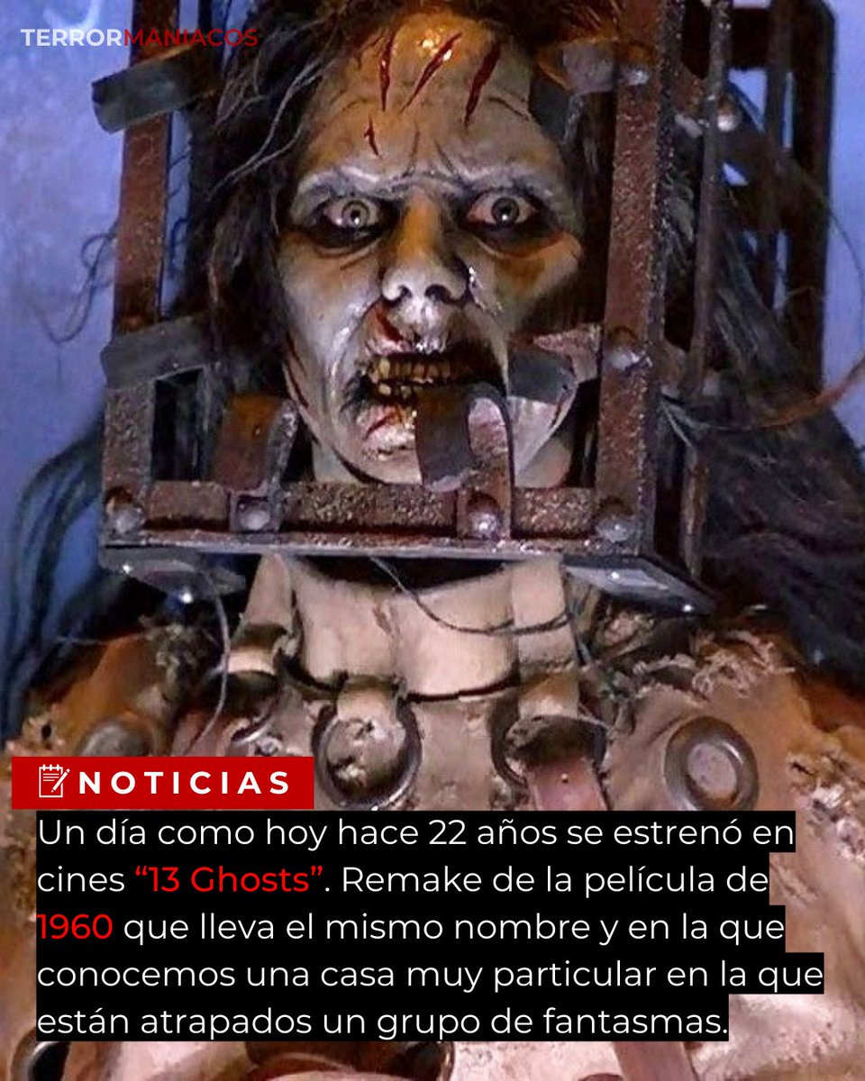 Un día como hoy hace 22 años se estrenó el remake de #13Ghosts y se convirtió en otro ejemplo de por qué no siempre es mala idea rehacer una historia.

La película original se estrenó en 1960 y ya está disponible en Prime Video.