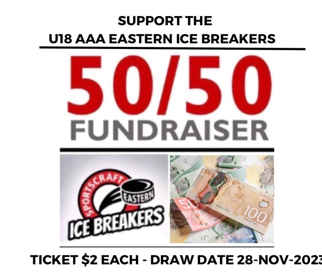 Chance to support the IceBreakers Organization and win some money as the Holiday Season approaches. Contact a member of the team for your tickets. Thanks in advance for your support.
