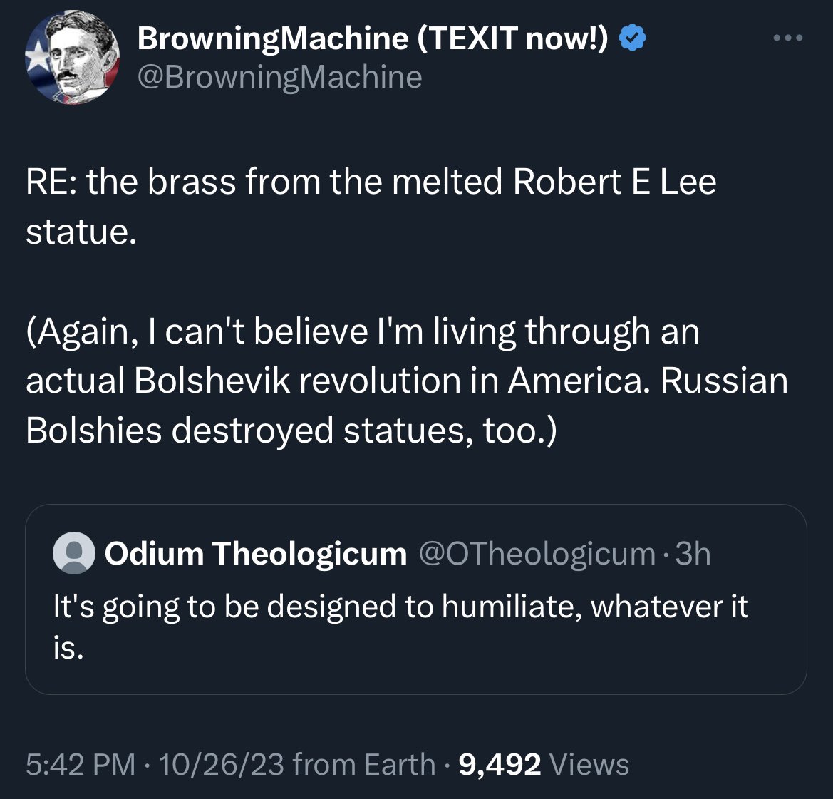 Wait until they find out the US Government seized his mansion and estate during the Civil War since he was considered a traitor and turned it into Arlington National Cemetery.