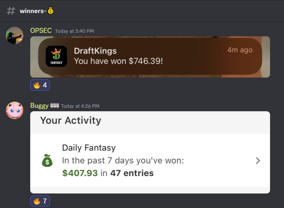 DFS Kings 👑

Wait until we add our next VIP Sport 💥💥

#sportsbettingtwitter #DraftKings