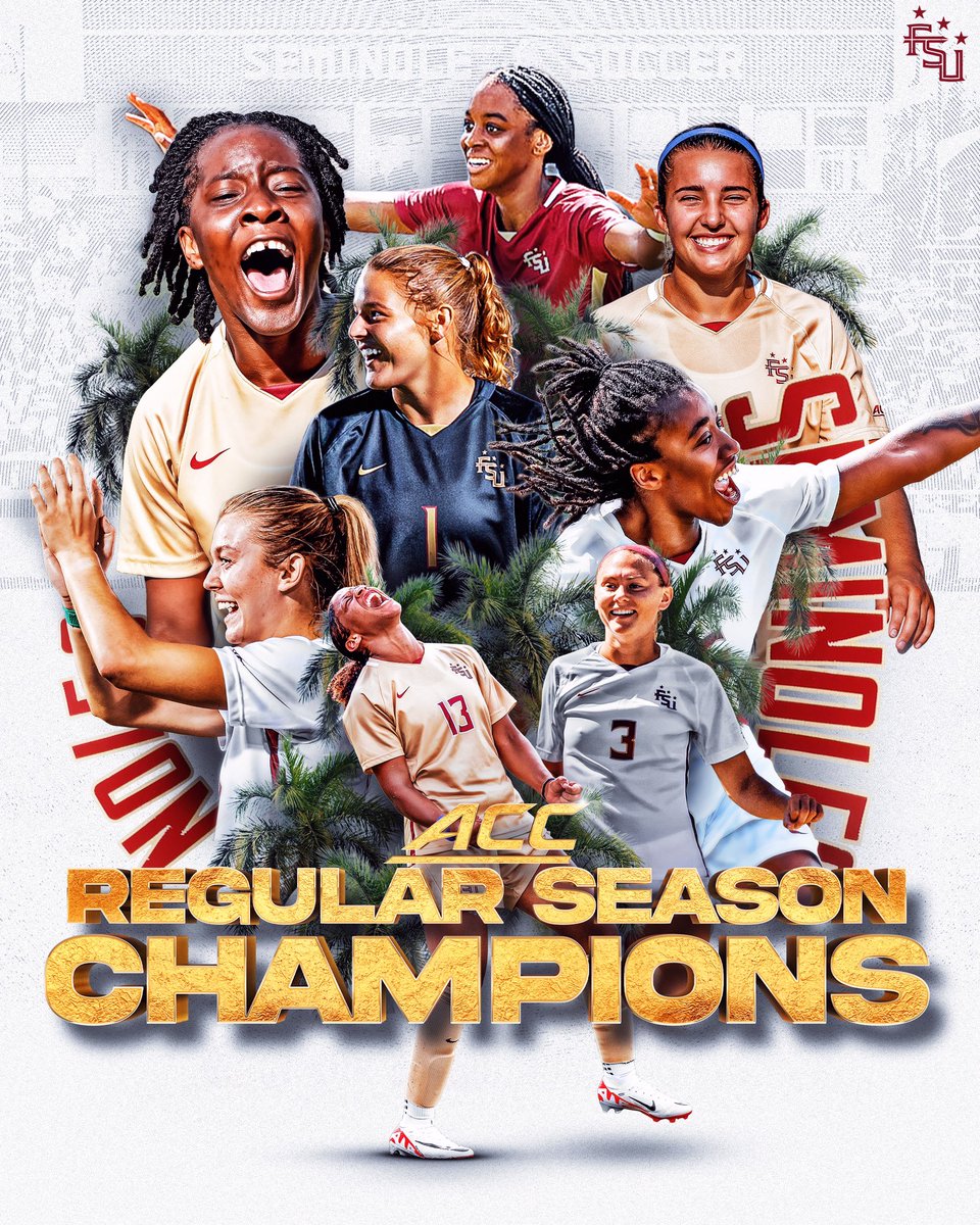 FSUSoccer's tweet photo. Undisputed, outright ACC Regular Season Champions‼️‼️‼️

#OneTribe https://t.co/HDPox6OMjR