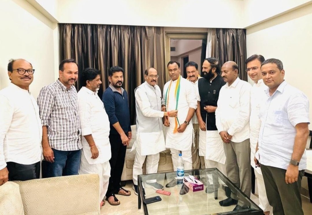 MspManne's tweet photo. Welcome To Congress party @rajgopalreddy_K @Sankeerth_999 
@revanth_anumula @KomatireddyKVR  @asma https://t.co/pY6aKRNw36