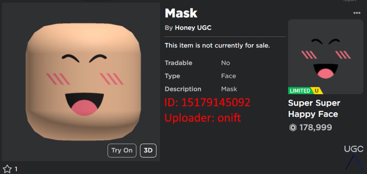 Peak” UGC on X: UGC creator Kyerium reuploaded an Epic Face mouth bypass  in 3 parts. We now have a more accurate Epic Face knockoff in 5 parts.  #Roblox #RobloxUGC  /