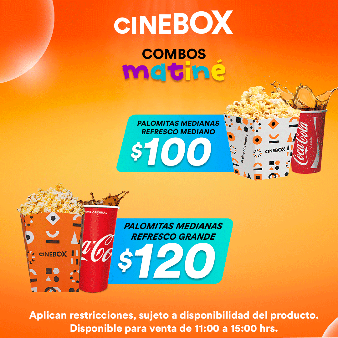 Disfruta nuestra matiné #Spiderman: a través del #Spiderverso a lo grande con nuestros combos matiné 😉🔺🕷️

¡Trae a tus cuates para vivir una aventura por el #multiverso en #Cinebox 🟧