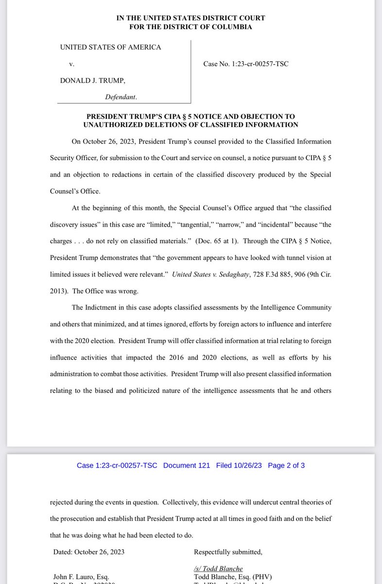 julie_kelly2's tweet image. NEW: Looks like Trump is ready to turn the tables on DOJ/intelligence community for foreign interference in 2016 and 2020 elections in Jan 6 case.