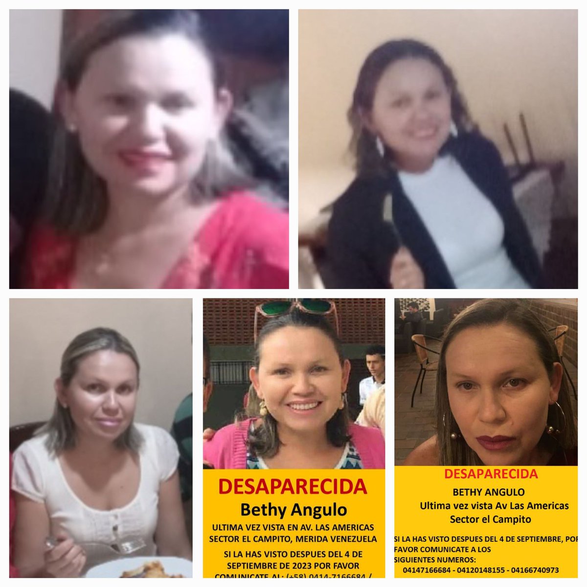 LUZZambranoluzm's tweet photo. Bethy Angulo tiene familia y queremos encontrarla #CICPC queremos saber que se ha hecho con el caso de la desaparición
#CICPCBuscamosABethyAngulo
#BuscarHastaEncontralas
#FISCALIACasoBethyAngulo
#GobernaciónMérida https://t.co/ZPcqnRW3pI