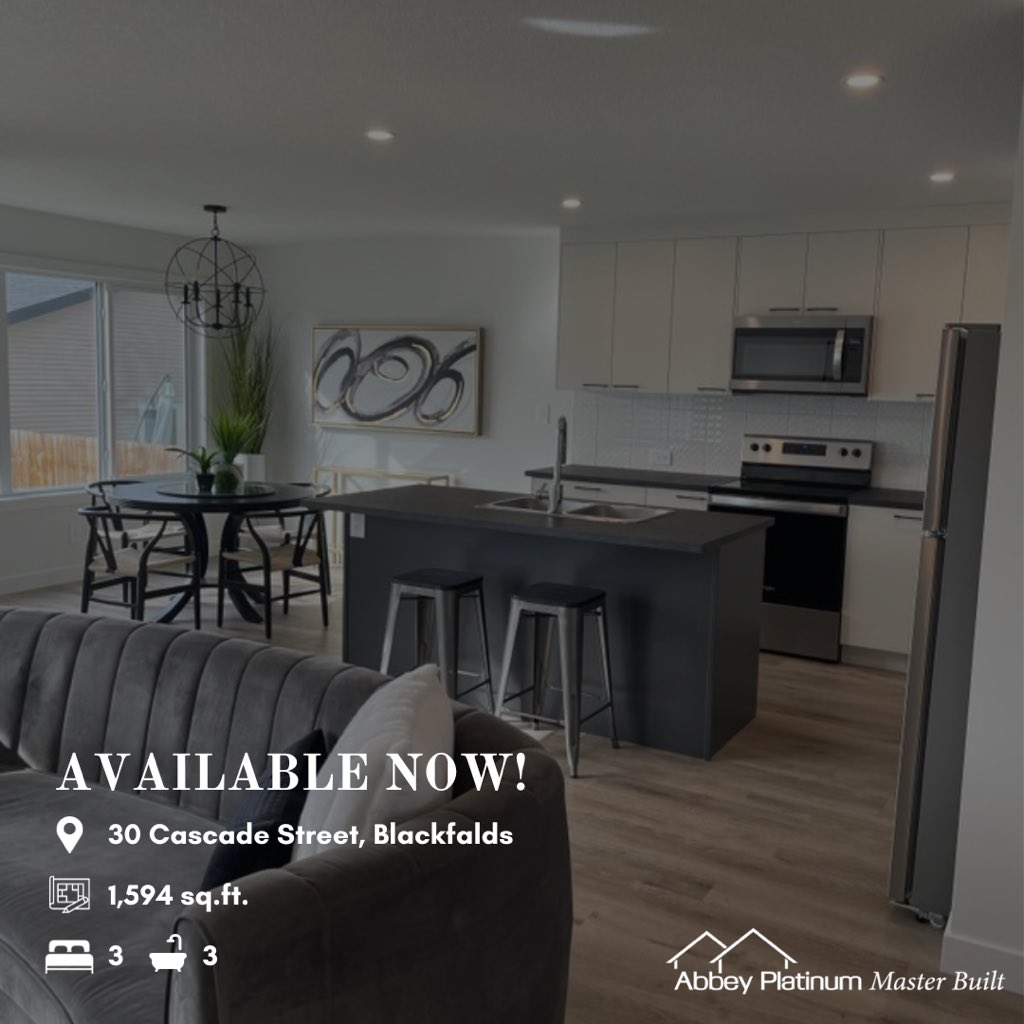 AbbeyPlatinum's tweet photo. One of our quick possession homes available✨ 

30 Cascade St in Blackfalds 
It’s close to all amenities, walking trail, and tons of green spaces🌲 https://t.co/aICk4PBkE1