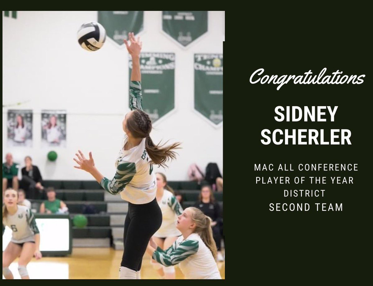 A special shout out to Sidney Scherler for being named Player of the year for MAC volleyball!