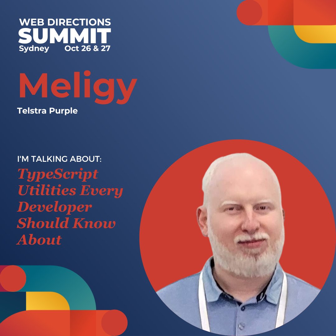 Meligy's tweet image. This is your friendly reminder that the #typescript session is happening today at 2:35pm in the #reactjs track.

There will be a lot of code, that shows when to use the utility types in real use cases, not just what they do.

See you then.
#WebDirections #summit23 #react