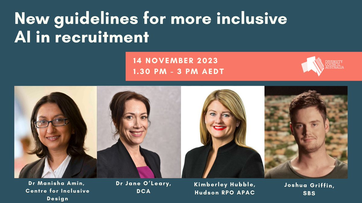 Want to understand how #AI #Recruitment tools can offer opportunities w/out working against diversity &amp; inclusion efforts? Don't miss launch of new employer guidelines to help orgs understand how to use AI recruitment tools inclusively. RSVP👉ow.ly/Pito50Q1kHt #InclusiveAI