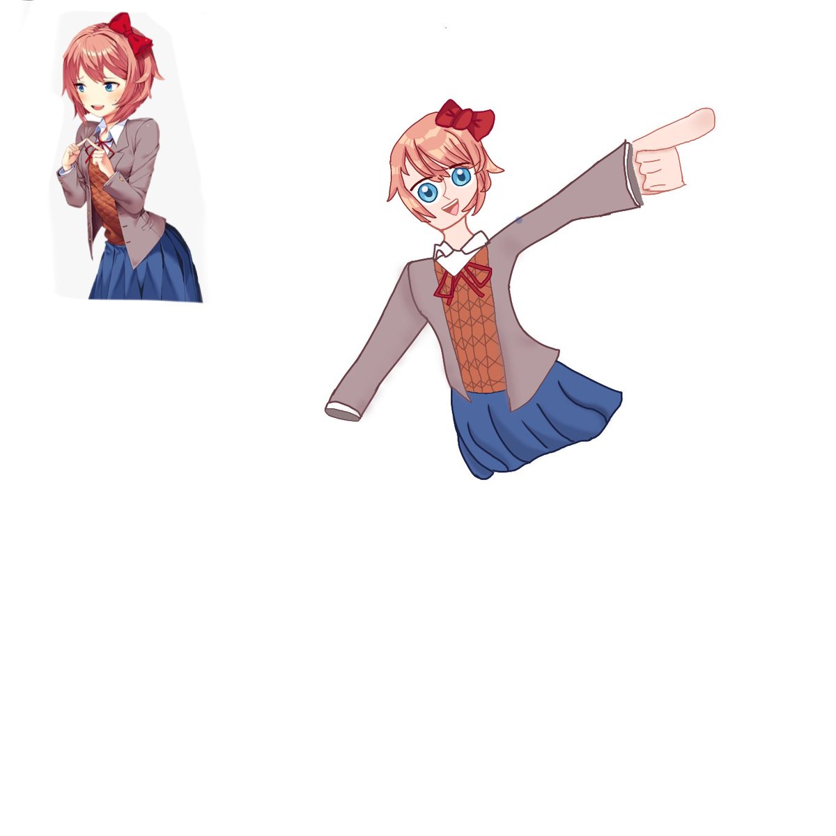 MON0li's tweet photo. Here is the rest gamergirl17 / @Starpower15 

Sorry no hands for Sayori...or eyebrows. https://t.co/rWHINaagRc
