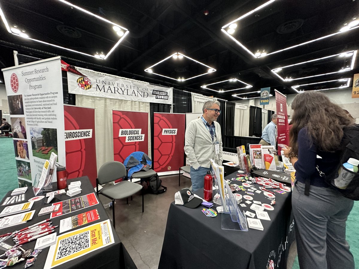 Come find our booth (#1224) at <a href="/SACNAS/">SACNAS</a>' #NDiSTEM2023 to learn about the wealth of opportunities that await you at <a href="/UofMaryland/">Univ. of Maryland</a>!

CMNS offers graduate students exceptional opportunities to work with distinguished faculty on original research projects ➡️ cmns.umd.edu/graduate