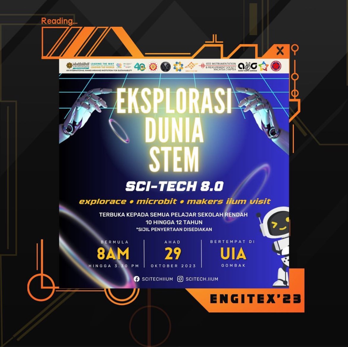engitex24's tweet photo. [ SCITECH IS BACK! ]
After 5 months, Scitech IIUM came back with another Scitech project 🤩 with the title 

Eksplorasi Dunia STEM, SciTech 8.0 ✨. 

The participants are mainly primary school students between 10 to 12 from PPR Gombak Setia and PPR Kg Baru HICOM. https://t.co/I63dLd2JDZ