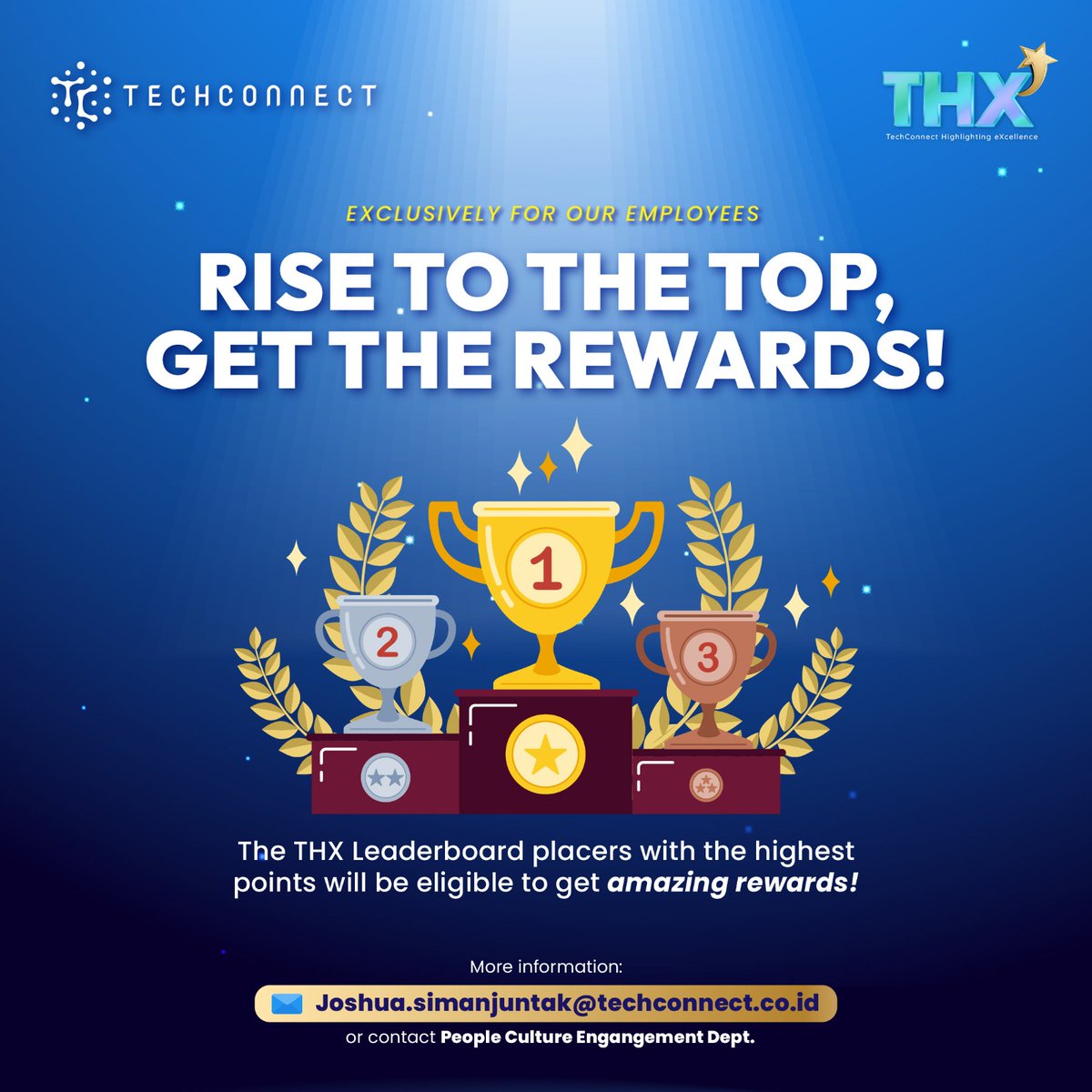 Exclusively for our employees, TechConnect's new rewards program THX (TechConnect Highlighting eXcellence) will feature a leaderboard where employees can engage in a fun competition to win points.
#TechConnect #THX #employeesonly #rewardsprogram #employeerewards