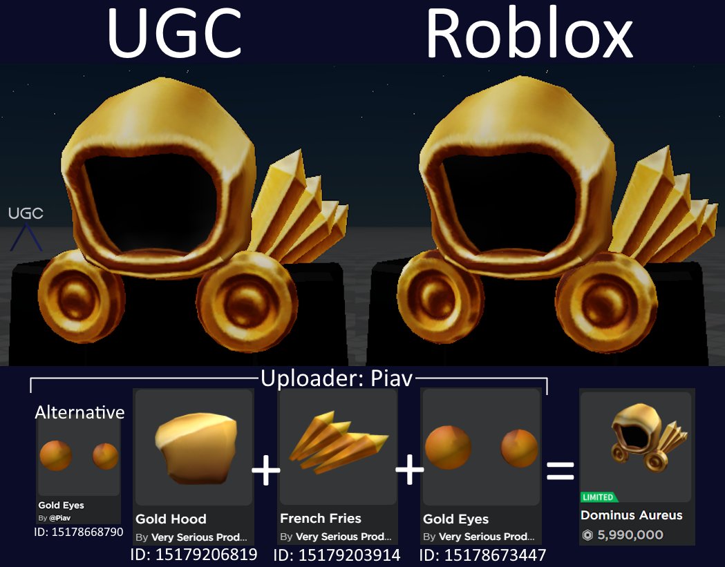 Peak” UGC on X: UGC creator Piav uploaded a 1:1 copy of the limited Dominus  Pittacium in 3 parts. #Roblox #RobloxUGC  / X