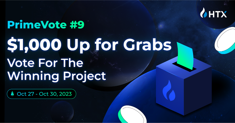 HTX_Global's tweet photo. #HTX PrimeVote #9 Airdrop! 

Vote For The Winning Project 
To Share $1,000! 

Enter: 
1️⃣ Follow @HTX_Global @HTXCommunity

2️⃣ RT + Like + Tag 2 Friends 

3️⃣ Comment #HTX

4️⃣ Fill in the form