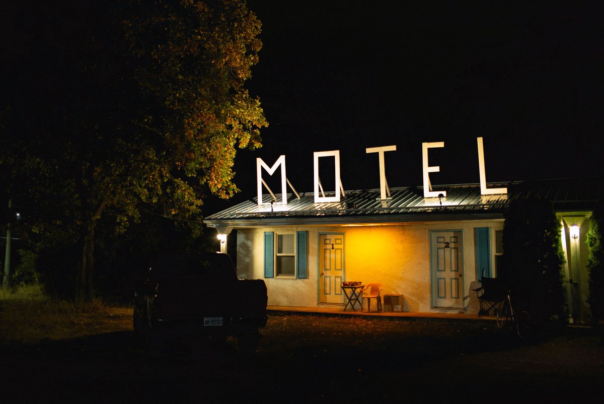 The Belle Vista Motel in Marmora, Ontario in 2016. It's still hanging on. Last time I was by the sign made from 2x4s was no longer illuminated.