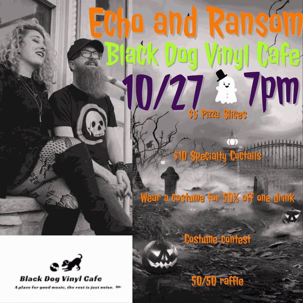 On 10/27, the party will be at Black Dog Vinyl Cafe with us as the soundtrack. Throw on your costume and meet us there!