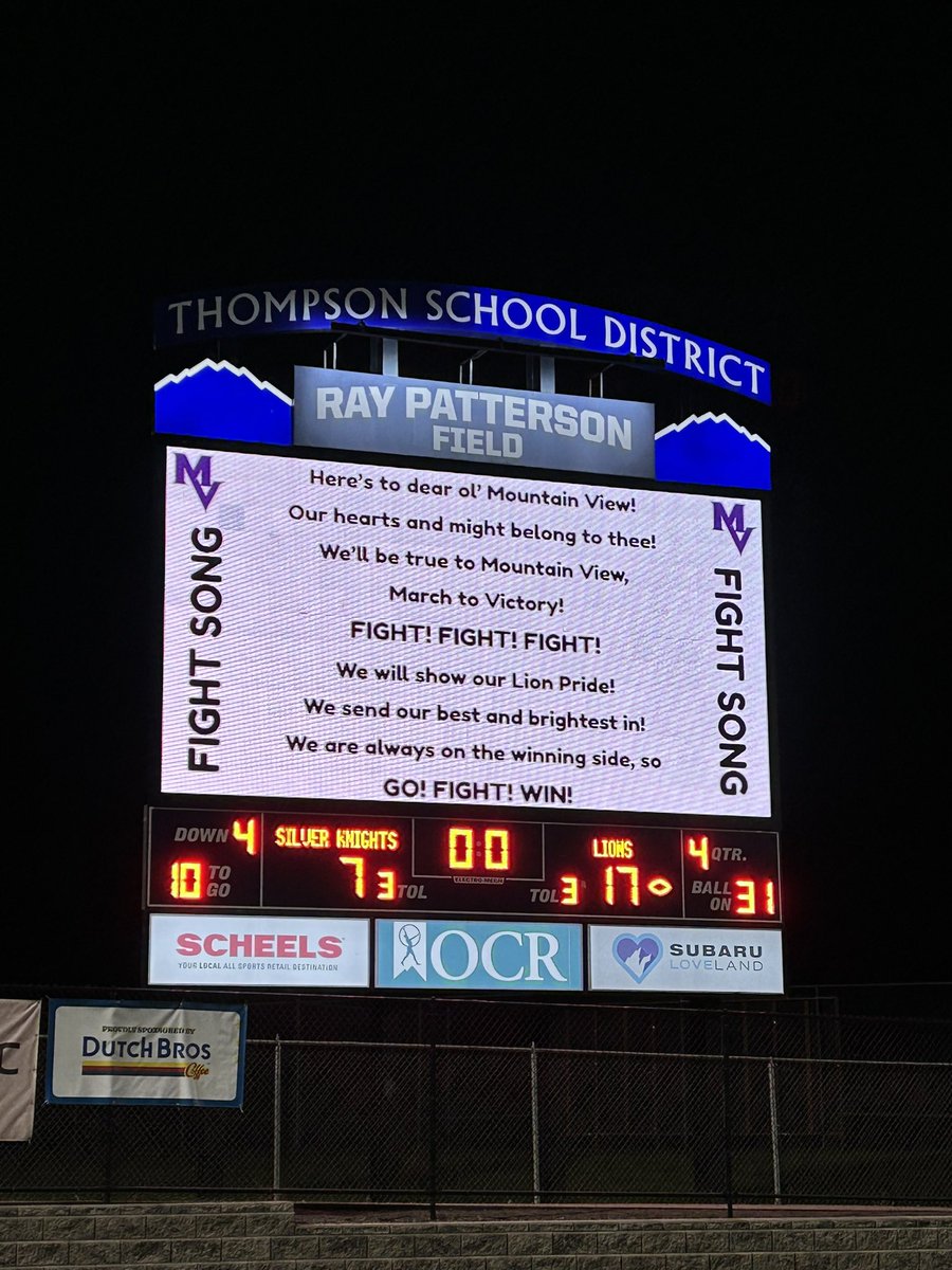 Thompson School District Athletics (@tsdathleticsr2j) on Twitter photo Football Final from Ray Patterson: Mountain View 17 - 7 Severance. <a href="/ThompsonR2J/">Thompson School Dist</a> <a href="/tsdDrMarc/">Dr. Marc Schaffer</a> <a href="/coloradopreps/">Colorado Preps</a> <a href="/RHsportszone/">RH Sports</a> <a href="/postpreps/">Denver Post Preps</a> <a href="/CHSAA/">CHSAA</a> <a href="/9Preps/">9NEWS Prep Sports</a> <a href="/MVHSFamily/">Mountain View HS</a> Football Final from Ray Patterson: Mountain View 17 - 7 Severance. <a href="/ThompsonR2J/">Thompson School Dist</a> <a href="/tsdDrMarc/">Dr. Marc Schaffer</a> <a href="/coloradopreps/">Colorado Preps</a> <a href="/RHsportszone/">RH Sports</a> <a href="/postpreps/">Denver Post Preps</a> <a href="/CHSAA/">CHSAA</a> <a href="/9Preps/">9NEWS Prep Sports</a> <a href="/MVHSFamily/">Mountain View HS</a>