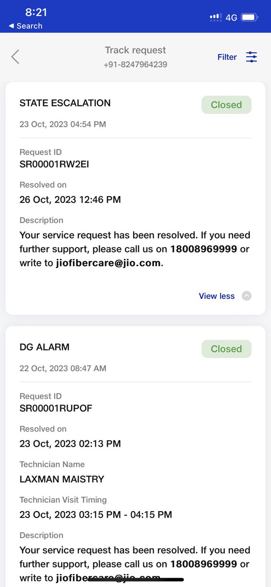poolany's tweet photo. @JioCare All my complaints are closed without any resolution, response, respect @reliancejio it’s almost 10 days https://t.co/VliNpLn9JU