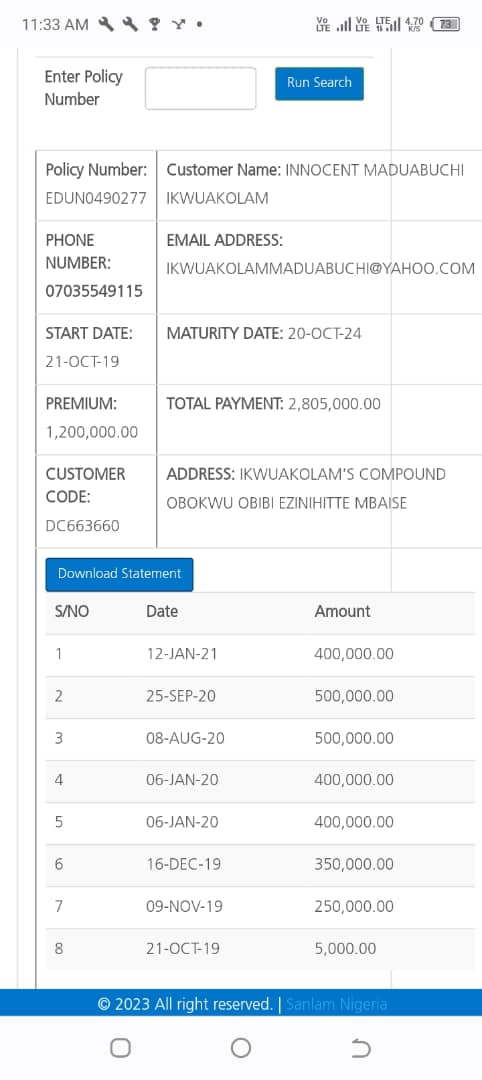 Innoval4's tweet photo. @SanlamNigeria Dear @officialEFCC @thatverydarkmnn  pls come to my aid @sanlam.
They refused to pay me Edu I invested with them for my children for reasons best know to them.
here is my Policy numbers and prove of payments 

EDUN0490276

EDUN0490277

EDUN0490278 https://t.co/APJoBmExk8