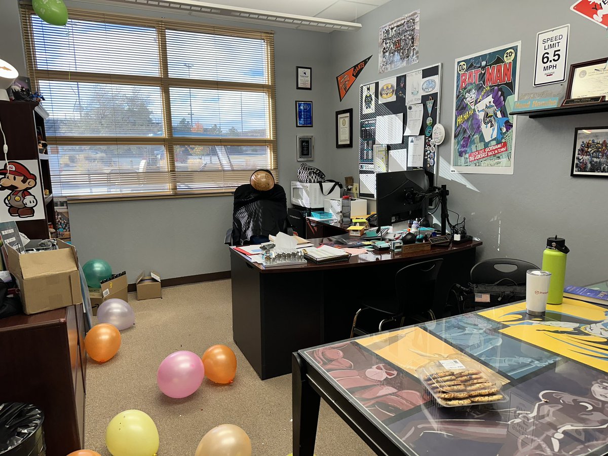 You know you work in a great place when this is what your admin team and leadership students do for you on your birthday. They all made the day so special. I am so blessed to be at NVHS. #4Pillars. #GoPanthers