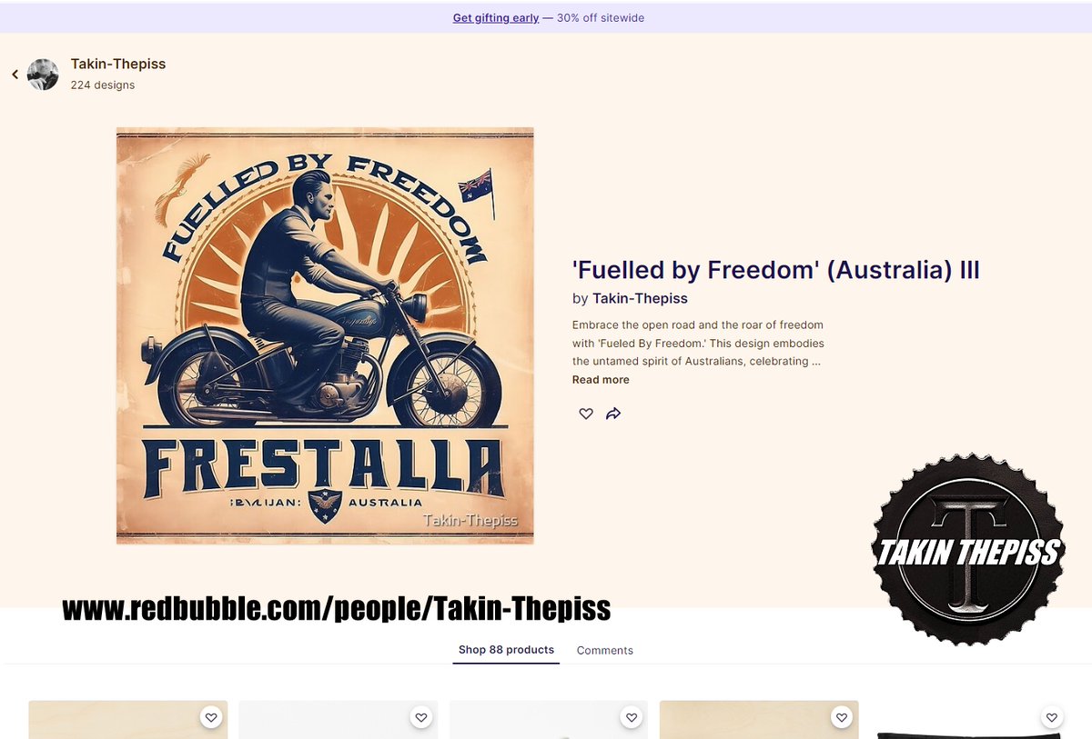 🚨 NEW: 'Fuelled by Freedom' (Australia) III by Takin-Thepiss

This design revs up our nostalgic pride in the land Down Under, celebrating our unique way of life. It's retro, it's classic, and it's undeniably Australian.

redbubble.com/shop/ap/154102… #AussiePride #FreedomSeekers #God