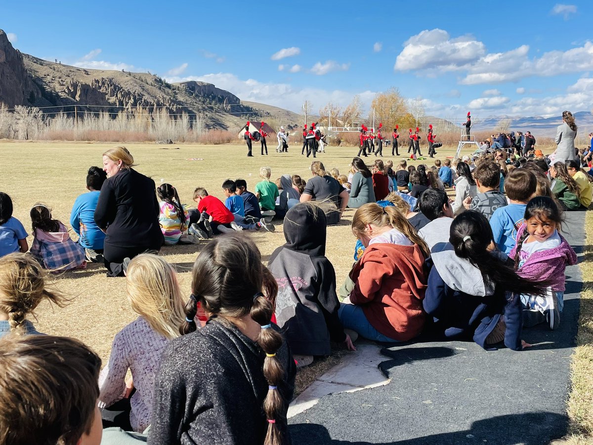 GHS band performed today for the elementary school! 🖤🩷 #gwsd