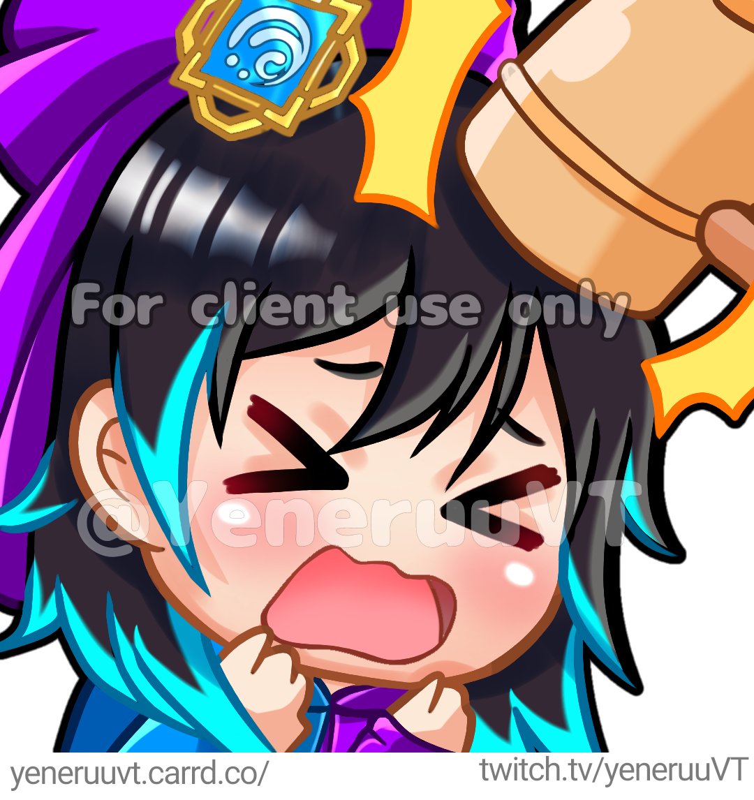 yeneruuuVT's tweet photo. Late post 😆
Bonk emote done!  Thank you for commissioning me @Itzmeaki12 🩵

#commissionsopen #twitchemote #bonkemote #yeneruuvt https://t.co/ocdga5FgoL
