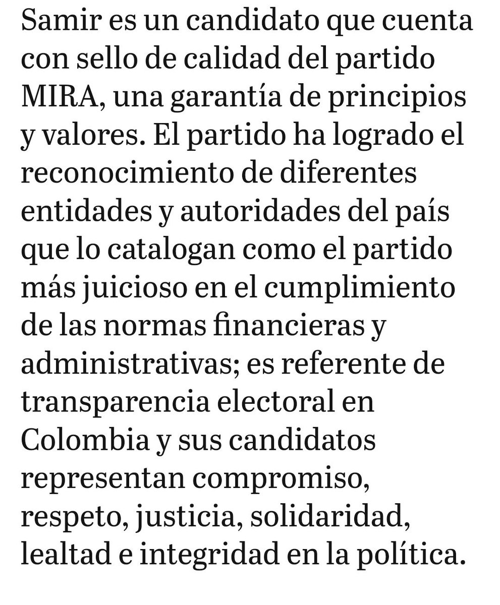 hercimene's tweet photo. @SamirBedoya @elespectador @PartidoMIRA es sello de 
#HonestidadServicioyValores https://t.co/ZtpsR2nX1Y
