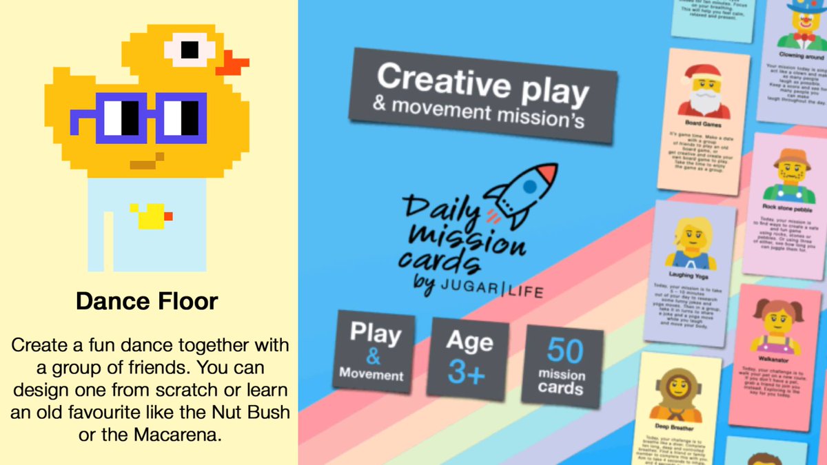 DaleSidebottom's tweet image. Embrace the joy of health and togetherness with this week's Mission Card! ✨ Dance to the rhythm of your favourite music with friends and family, where fun and fitness intertwine for a vibrant, healthier you. Explore fun activities to improve well-being jugar.life/daily-mission-…