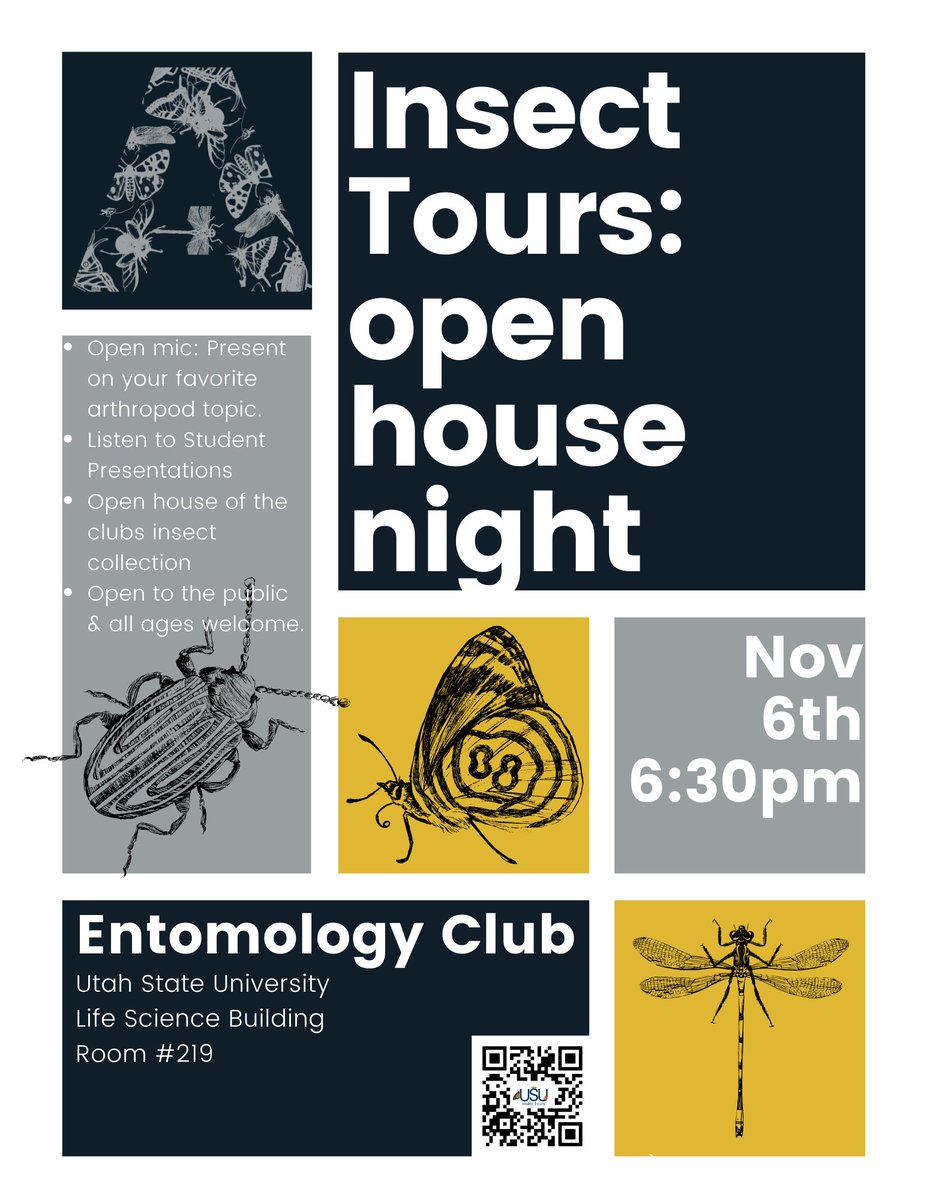 USU Insect Tours (@usu_insecttours) on Twitter photo Come check out our bugs on Nov. 6th starting at 6:30pm in the Life Science Building Rm 219! First 30 min will include student presentations <a href="/UStateScience/">Utah State University College of Arts & Sciences</a> Come check out our bugs on Nov. 6th starting at 6:30pm in the Life Science Building Rm 219! First 30 min will include student presentations <a href="/UStateScience/">Utah State University College of Arts & Sciences</a>