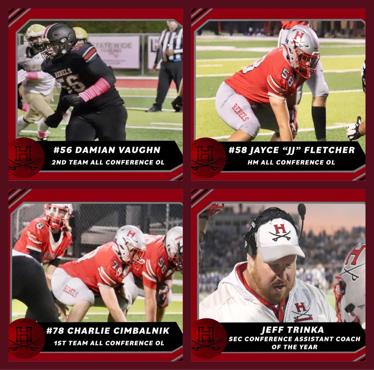 HorlickFootball's tweet image. Congratulations to the players, and Coach, who have been voted to the 2023 All-SEC team.  Great job fellas! Keep up the good work! 
#OneHeartbeat #TheRightWay
@ChuckCimbalnik @JaydanPonder @JayceF_58 @DamianVaughn53 @Drewski0003 @CarsonF_33 @NoahLarsen_6 @Trinka63