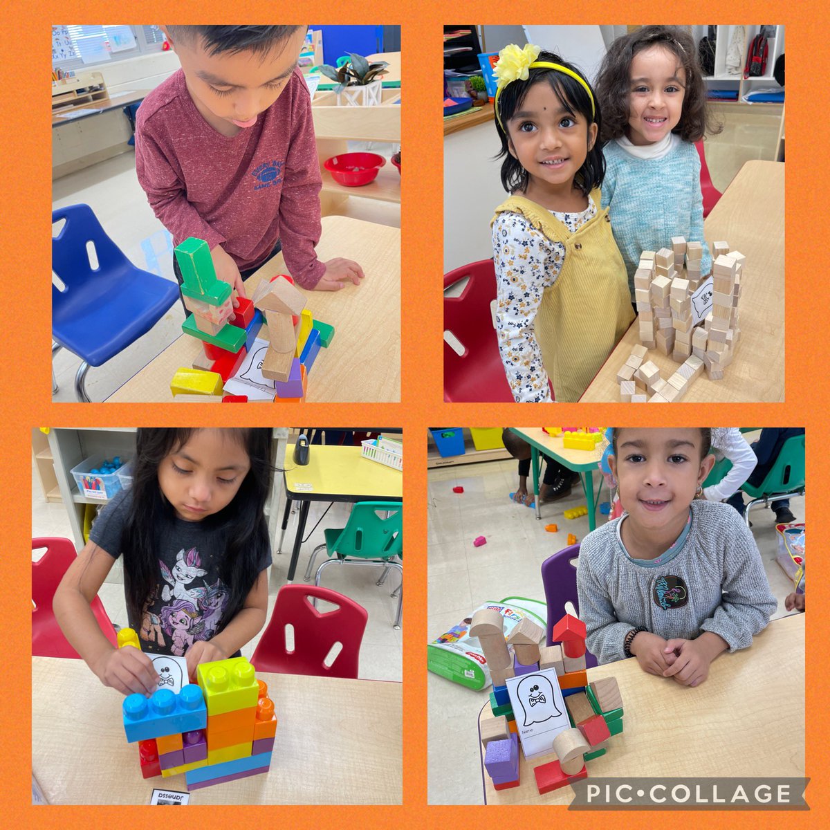 MrsWilhelm's tweet photo. STEM CHALLENGE: Can you build a house for your ghost? 
These preschoolers definitely can!!!!! 
@ParsonsSchool 
@NBTPreschool 
@nbtschools https://t.co/DlmNtfINCL
