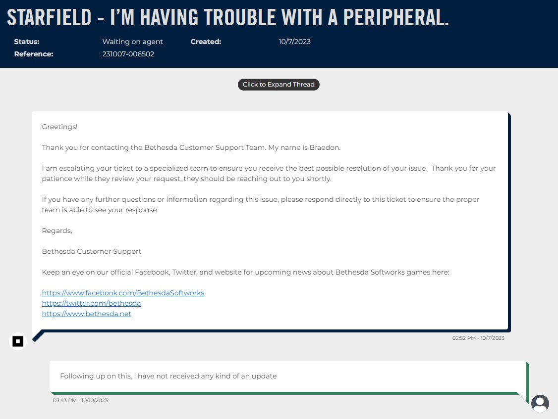 dragonkilz's tweet photo. @BethesdaSupport @Bethesda is it normal to not have a response for 20 days? https://t.co/zX4CuYhr8l