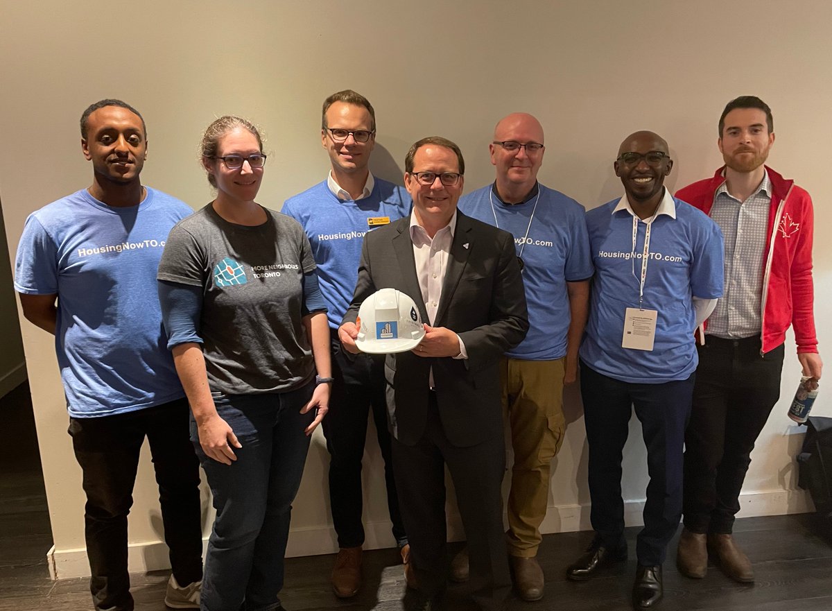HousingNowTO's tweet photo. We had a "Double-Mike" night tonight at the @Empire_Club event in Toronto : "Solving the Housing Crunch: What Actions Can We Take Right Away?" - great for our volunteers to connect in-person w/ @MikeSchreiner & @MikePMoffatt -- along with our friends from @MoreNeighbours & @code4ca..!

https://t.co/mRChsCsTYR