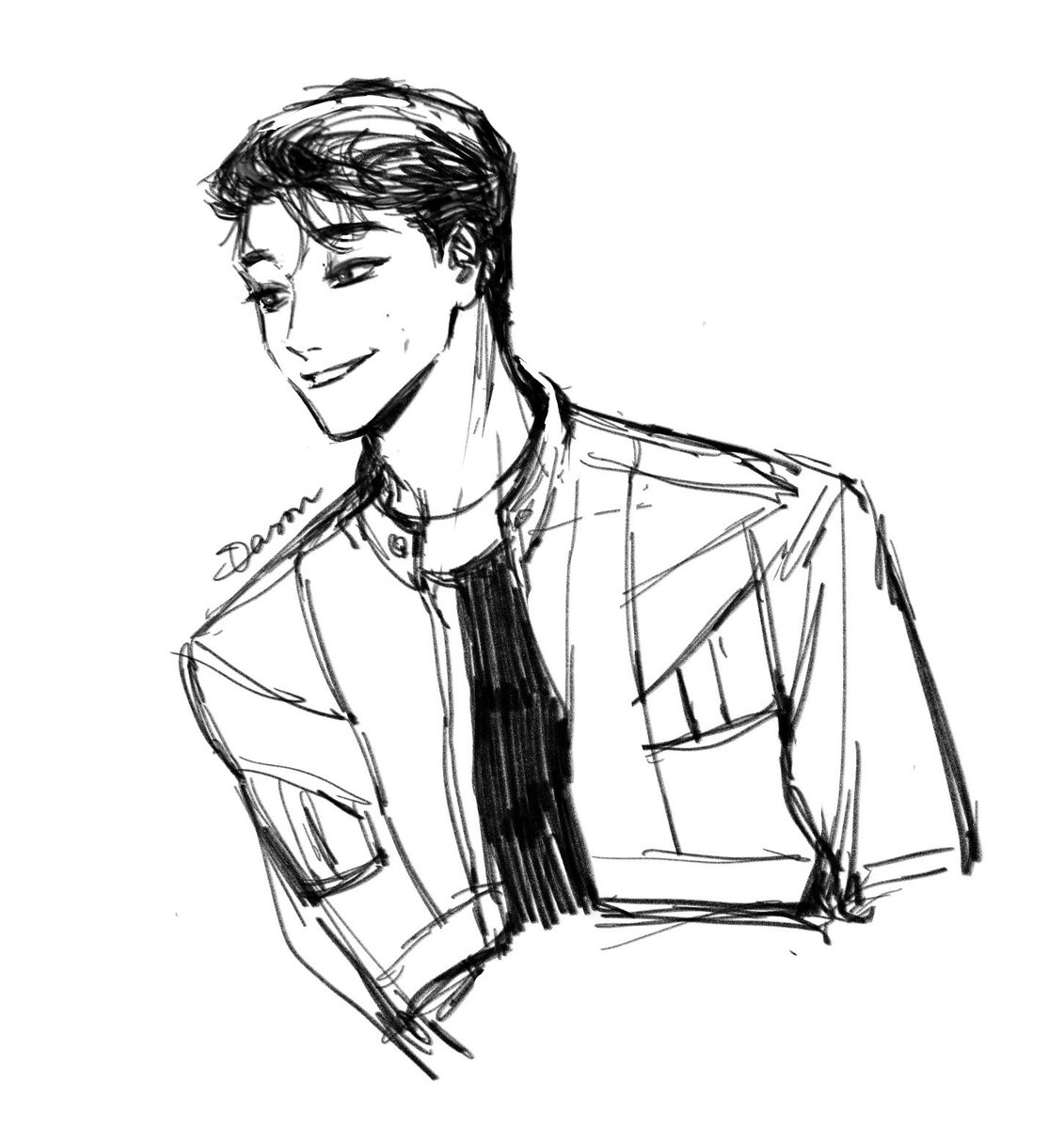 #ATEEZfanart #san 
在飞机上画咪！