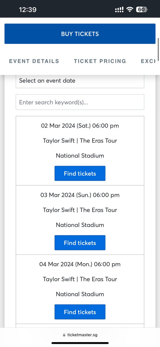 TSTheErasTourSG's tweet photo. 👀 | I don’t want to alarm anybody but it seems like we are able to find tickets for Singapore’s shows but there’s a need of a unique code 🤔 https://t.co/YtwmLVOTDc