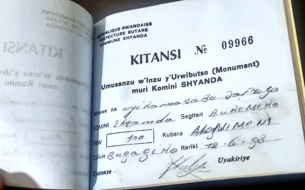 Uyumunsi nabonye ikimenyetso cy'amateka adasanzwe. Nyuma ya jenoside yakorewe Abatutsi muri 1994, Abanyarwanda bishatsemo igisubizo. Batanganga umusanzu wo kwubaka Inzibutso. Leta nt'amikoro ahagije yari ifite. Mubatangaga imisanzu abenshi bari abacukacumu badafite epfo na ruguru