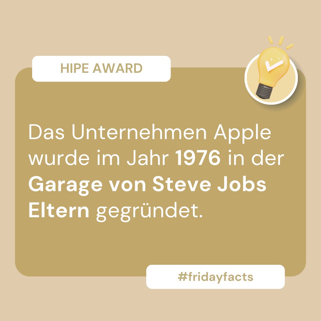 Heute zählt Apple zu den einflussreichsten Technologieunternehmen der Welt.
#thinkhipe 😳💡📈
