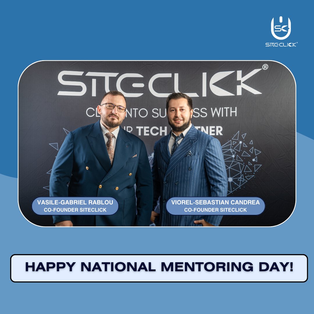 Siteclickro's tweet photo. As we celebrate #NationalMentoringDay, we invite our partners to join hands with Siteclick. Let’s embark on a mentorship journey together, fostering innovation, growth, and unparalleled success! 🤝 

#businessdevelopment #consulting #techcompany #siteclick #fintech https://t.co/E7TFt8e3vd