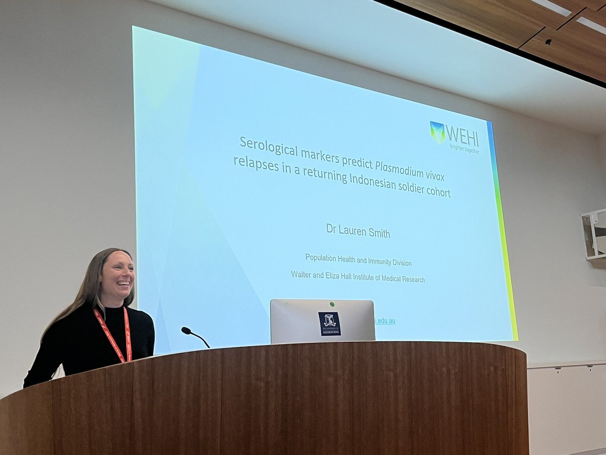 Malaria in Melbourne conference (@mim_melbourne) on Twitter photo Now, Lauren Smith <a href="/WEHI_research/">WEHI (Walter and Eliza Hall Institute)</a> discusses serological markers predict Plasmodium vivax relapses in a returning Indonesian soldier cohort.
#MIM2023
#malariamelb23 Now, Lauren Smith <a href="/WEHI_research/">WEHI (Walter and Eliza Hall Institute)</a> discusses serological markers predict Plasmodium vivax relapses in a returning Indonesian soldier cohort.
#MIM2023
#malariamelb23
