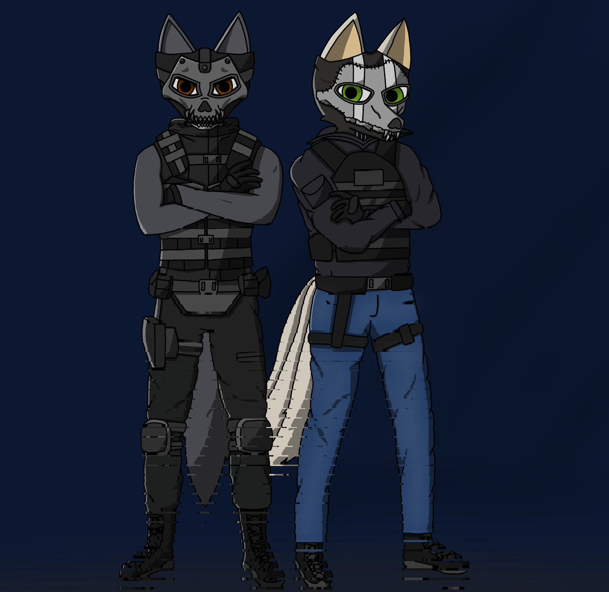 Wjermgh03's tweet photo. Crossby y Waan disfrazados de los operadores Mace y Ghost, de la saga Modern Warfare de COD, con las festividades.
#modernwarfare #cod #furryart 
#oc #waan #crosby #Halloween #DiaDeMuertos https://t.co/eafuwIUPQR