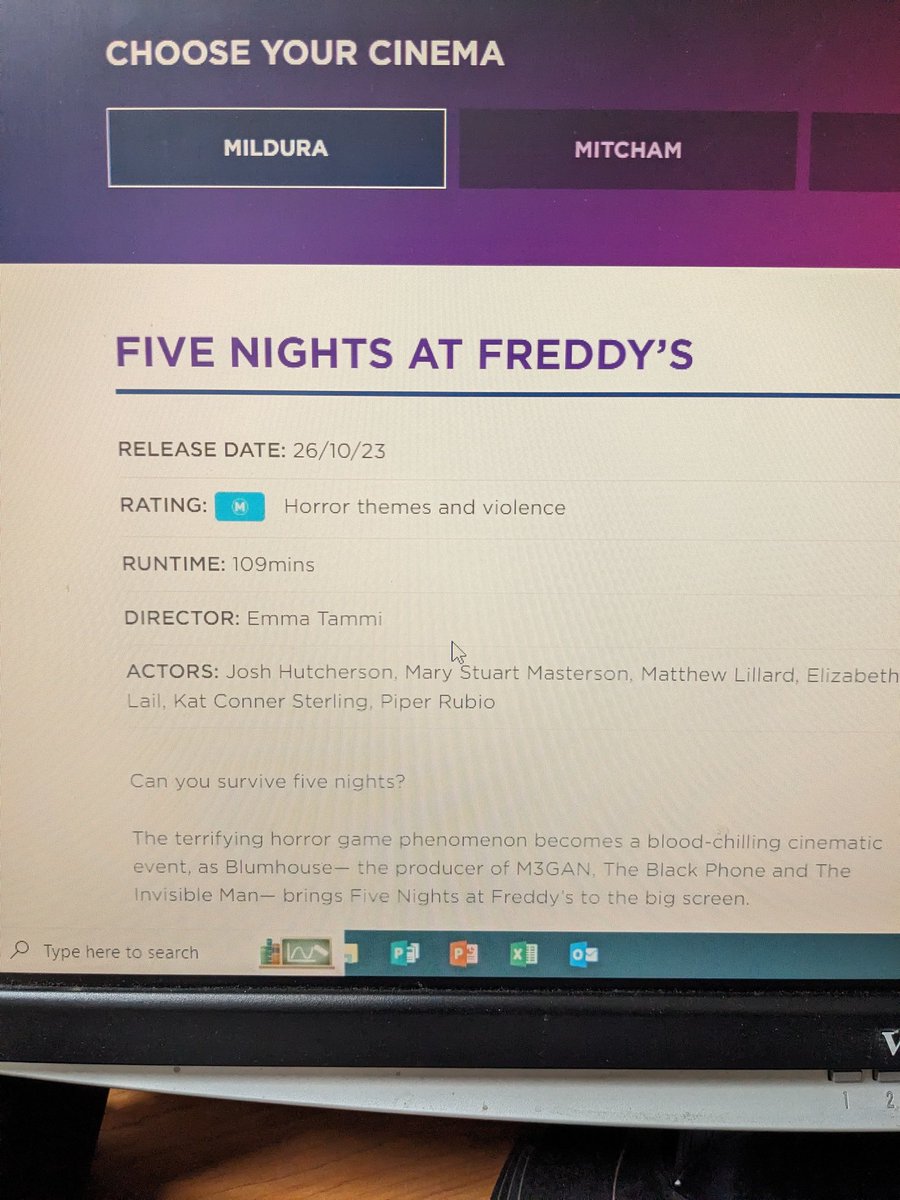 lizzy_g24's tweet photo. In Australia the fnaf movie is rated M, not PG-13 #FNAFMovie https://t.co/kt7vYmR70U