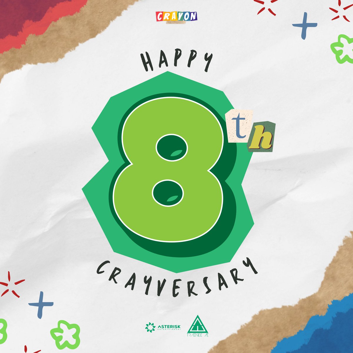 CrayonsOfc's tweet photo. HAPPY 8TH CRAYVERSARY CRAYONS! 🖍️🎉
Thank You for being with us for 8 months now and counting! ❤️

#EIGHTfinity
#8thCrayVersary https://t.co/BAiYgszpbk