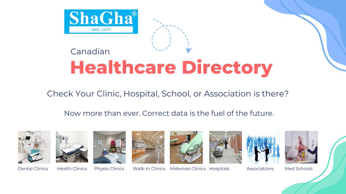 data.shagha.ca/data/appDataBa… 
ShaGha Healthcare Directory helps you quickly locate medical facility across the Canada. The Search option allows you to refine your search by selecting the city.
#dentist #doctors #nurses #nursestudents #medschool #physicianassociate