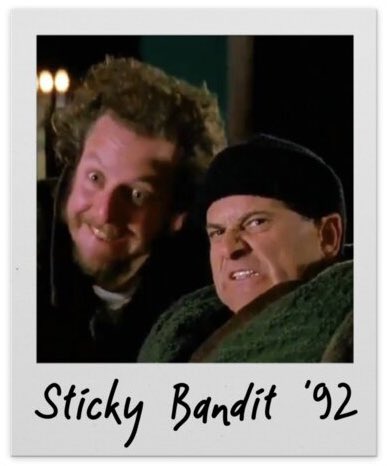 DavidRossDrama's tweet photo. I was trying to photograph Gracie’s Halloween sticker from her Bookbugs session, and we accidentally ended up recreating the Sticky Bandits (formerly the Wet Bandits) 🏠 🏙️ 
#stickybandits #homealonemovie #HomeAlone https://t.co/WvTrMAnXxV